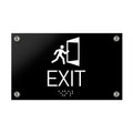Information signs Exit Sign With Braille - Black Acrylic - Photo #3