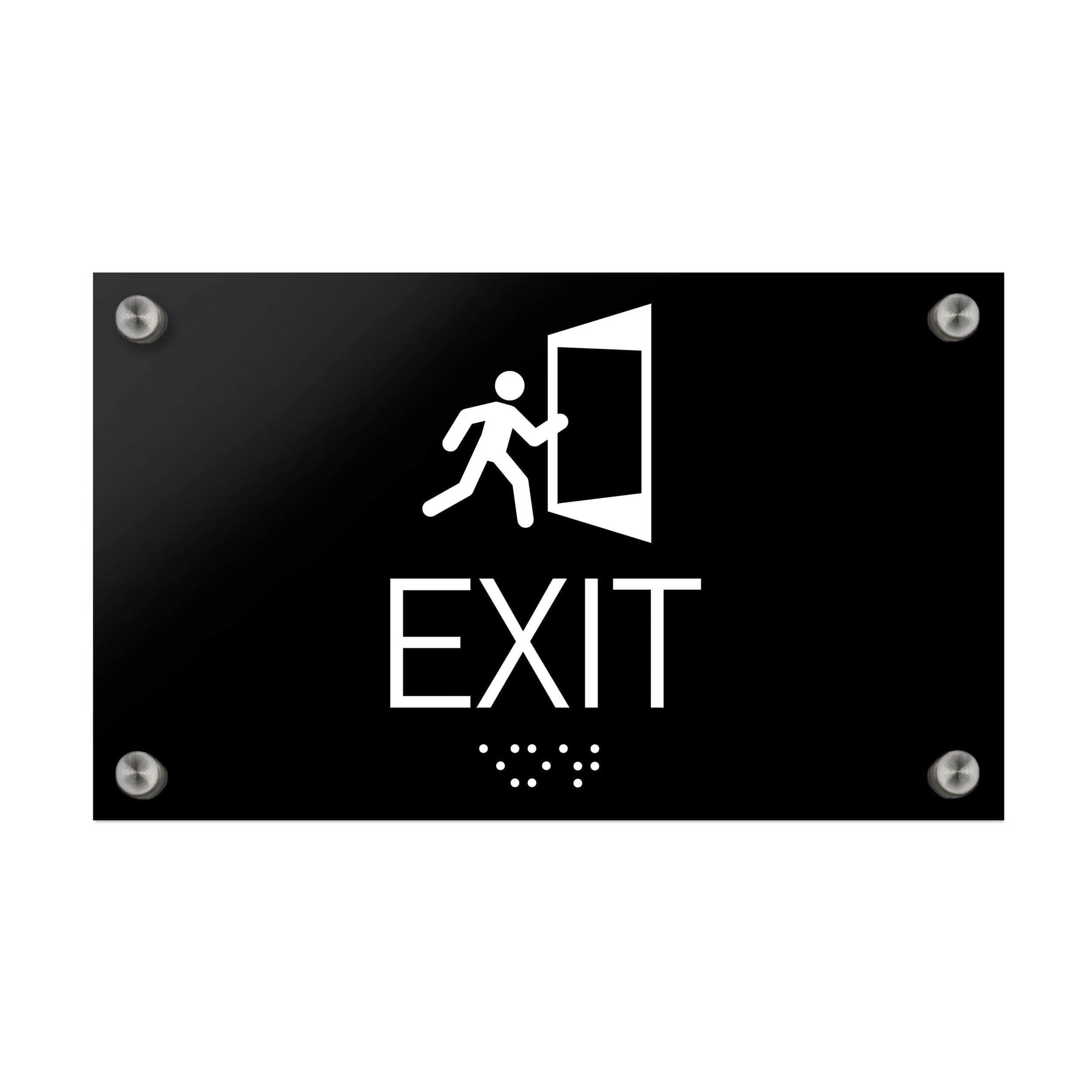 Exit Signs with Braille: Black Acrylic Sign – Bsign