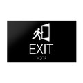 Information signs Exit Sign With Braille - Black Acrylic - Photo #4
