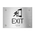 Information signs Exit Sign with Braille - Stainless steel - Photo #1