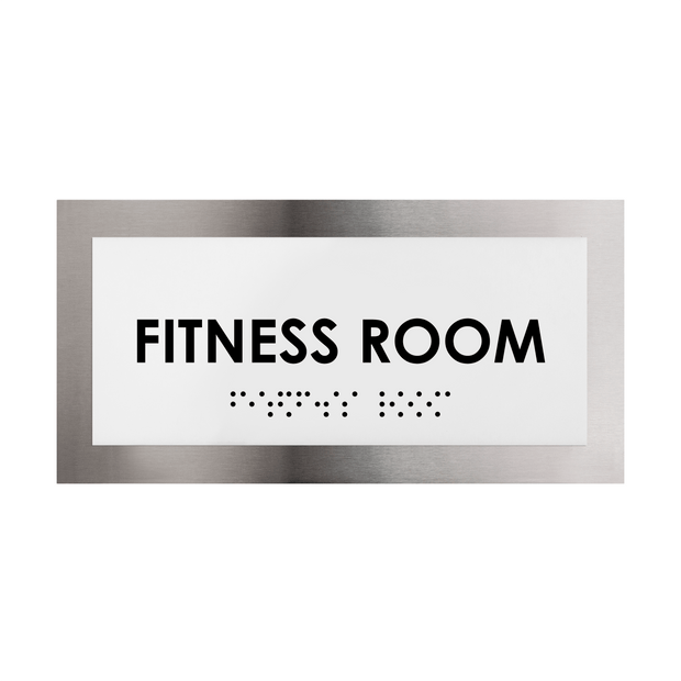 Door Signs Fitness Room Door Plate - Stainless Steel Sign - "Modern" Design