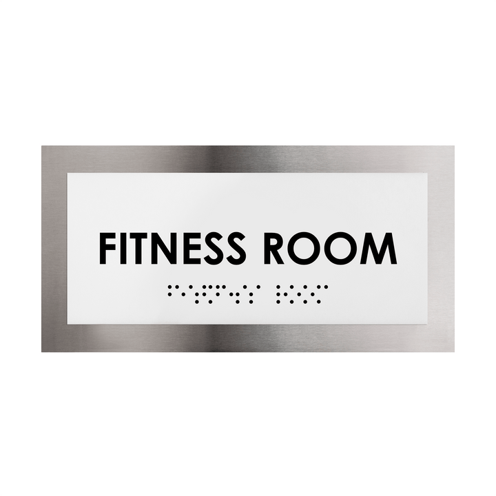 Door Signs Fitness Room Door Plate - Stainless Steel Sign - "Modern" Design
