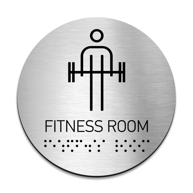 Information signs Stainless Steel Fitness Room Sign with Braille
