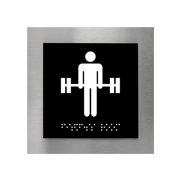 Information signs Fitness Room Steel Door Sign - "Modern" Design