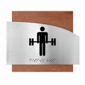 Information signs Steel & Wood Fitness Room Sign - "Wave" Design - Photo #1
