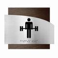 Information signs Steel & Wood Fitness Room Sign - "Wave" Design - Photo #4