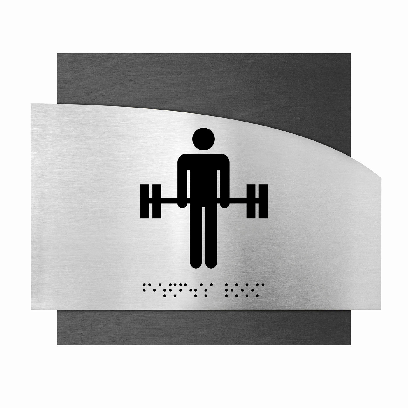 Information Signs - Fitness Room Steel & Wood Sign "Wave" Design