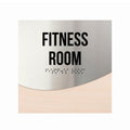 Door Signs Fitness Room Sign — Stainless Steel & Wood Door Plate — "Jure" Design - Photo #2