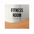 Door Signs Fitness Room Sign — Stainless Steel & Wood Door Plate — "Jure" Design - Photo #1
