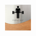Information signs Gym Room Sign: Stainless Steel & Wood Door Plate — "Jure" Design - Photo #6