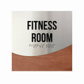 Door Signs Fitness Room Sign — Stainless Steel & Wood Door Plate — "Jure" Design - Photo #3