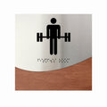 Information signs Gym Room Sign: Stainless Steel & Wood Door Plate — "Jure" Design - Photo #7