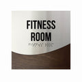 Door Signs Fitness Room Sign — Stainless Steel & Wood Door Plate — "Jure" Design - Photo #4