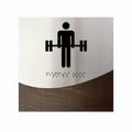 Information signs Gym Room Sign: Stainless Steel & Wood Door Plate — "Jure" Design - Photo #8
