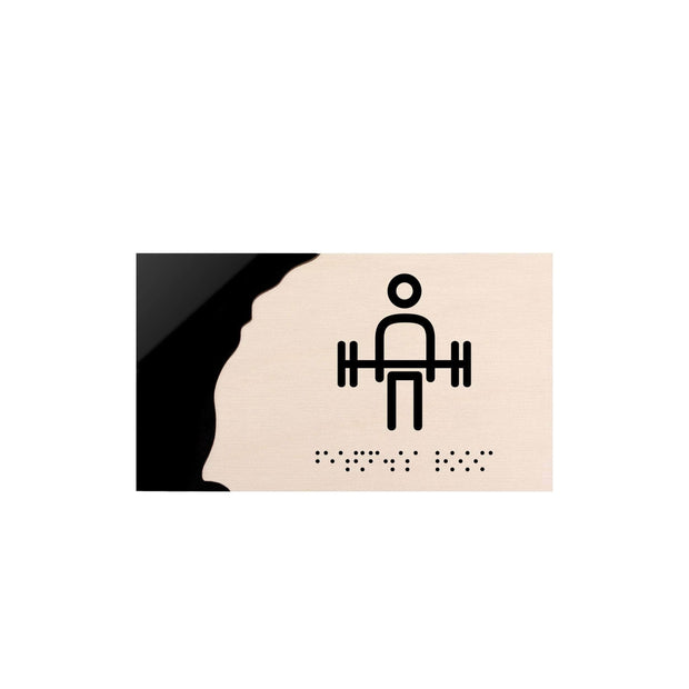 Information signs Wooden Sign with Fitness Room Icon - "Sherwood" Design