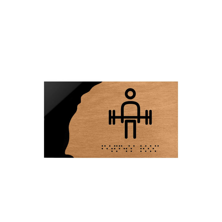 Information signs Wooden Sign with Fitness Room Icon - "Sherwood" Design