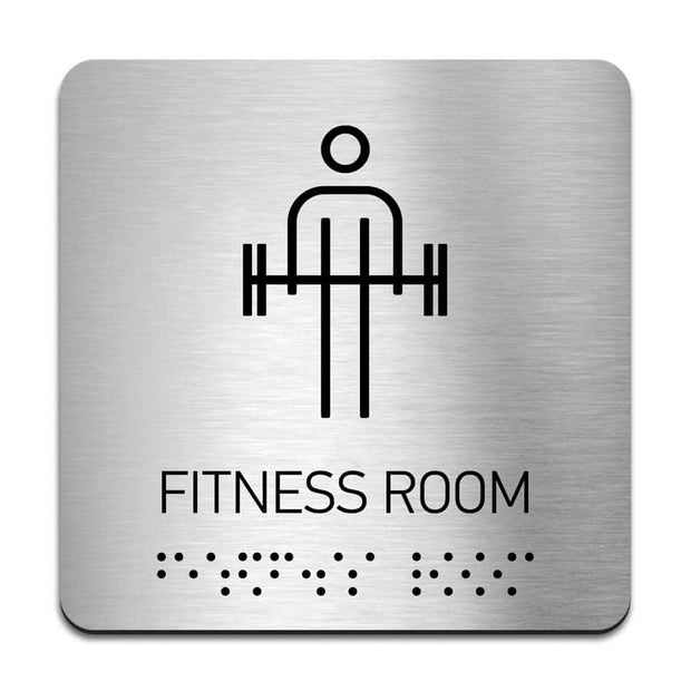 Information signs Stainless Steel Fitness Room Sign with Braille