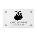 Information signs Hand Washing Signs - White Acrylic Sign with Braille - Photo #2