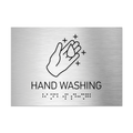 Information signs Hand Washing Signs: Stainless Steel Sign with Braille - Photo #3