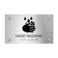 Information signs Hand Washing Signs: Stainless Steel Sign with Braille - Photo #2