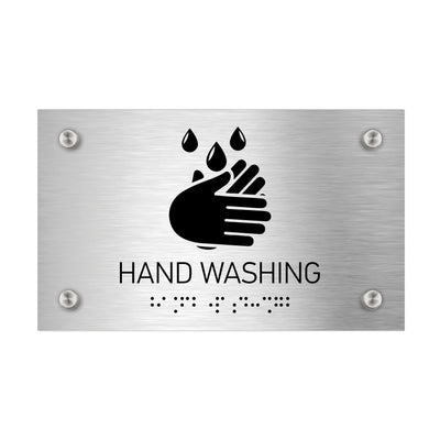 Information Signs - Hand Washing Sign Braille - Stainless Steel