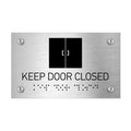 Information signs Keep Door Closed Sign with Braille - Stainless steel - Photo #2