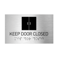 Information signs Keep Door Closed Sign with Braille - Stainless steel - Photo #4