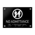 Information signs No Admittance Sign Braille - Black Acrylic - Photo #1
