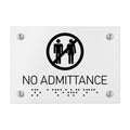 Information signs No Admittance Signs - White Acrylic Sign with Braille - Photo #1