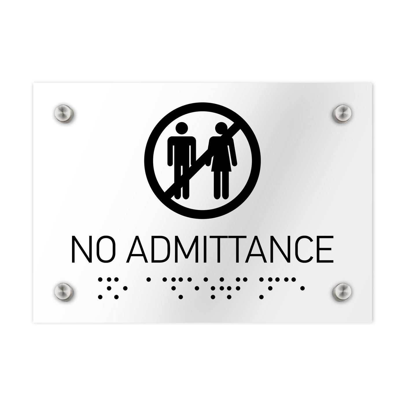 Information Signs - No Admittance Sign Braille - Clear Acrylic