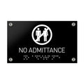 Information signs No Admittance Sign Braille - Black Acrylic - Photo #2
