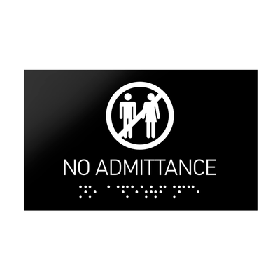 Information Signs - No Admittance Sign Braille - Black Acrylic