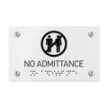 Information signs No Admittance Signs - White Acrylic Sign with Braille - Photo #3