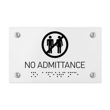 Information signs No Admittance Signs - White Acrylic Sign with Braille - Photo #3