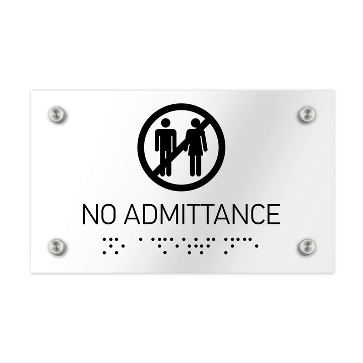 Information signs No Admittance Sign Braille - Clear Acrylic