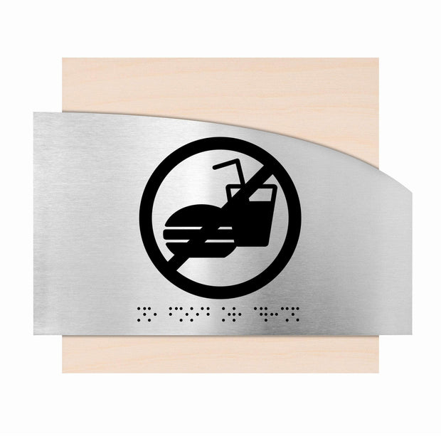 Information signs Steel No Food Or Drink Sing - "Wave" Design