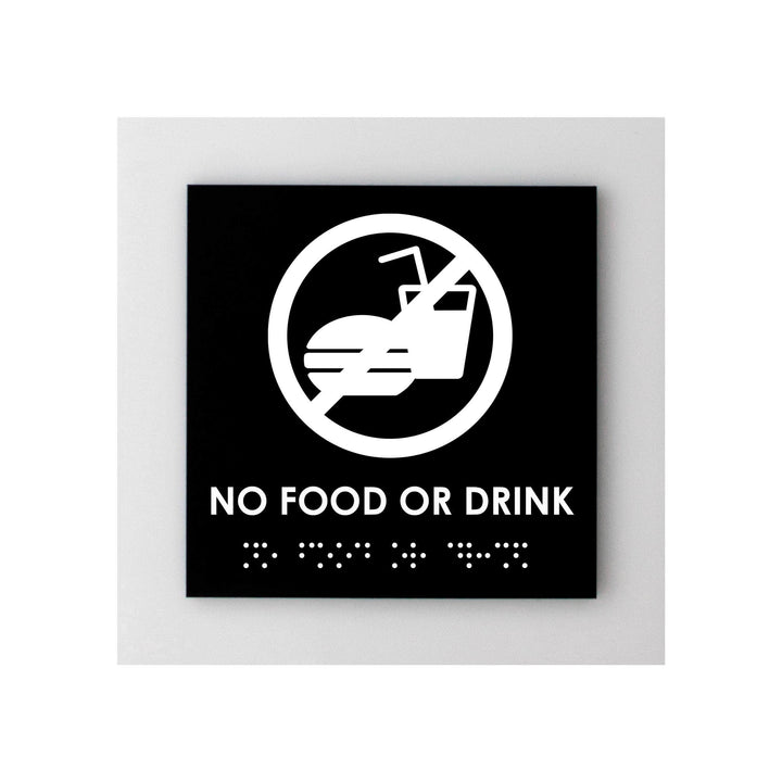 Information signs No Food Or Drink Sign: Acrylic Signage with Inscription — "Simple" Design