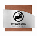 Information signs Wooden No Food Or Drink Sing - "Wave" Design - Photo #3