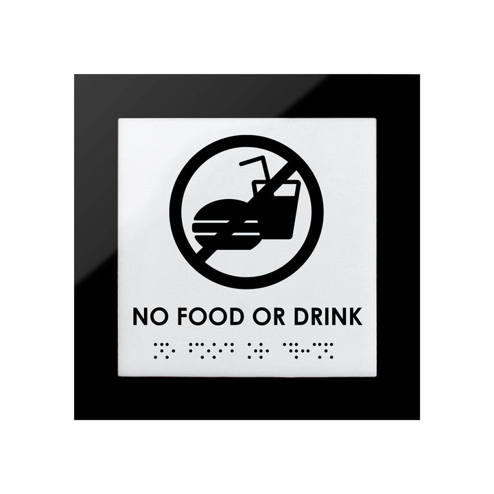 Information signs No Food Or Drink Sign: Acrylic Signage with Inscription — "Simple" Design