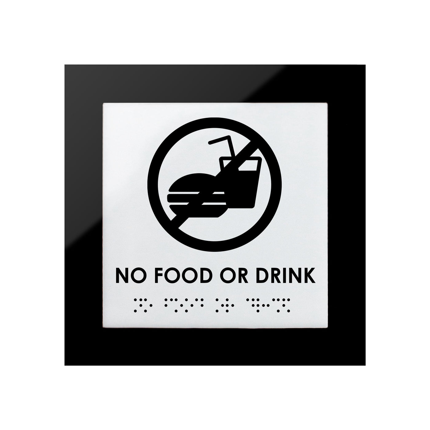 Information Signs - No Food Or Drink Acrylic Sign "Simple" Design
