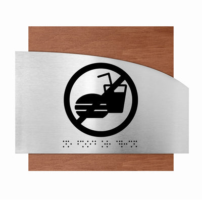 Information Signs - Steel No Food Or Drink Sing "Wave" Design