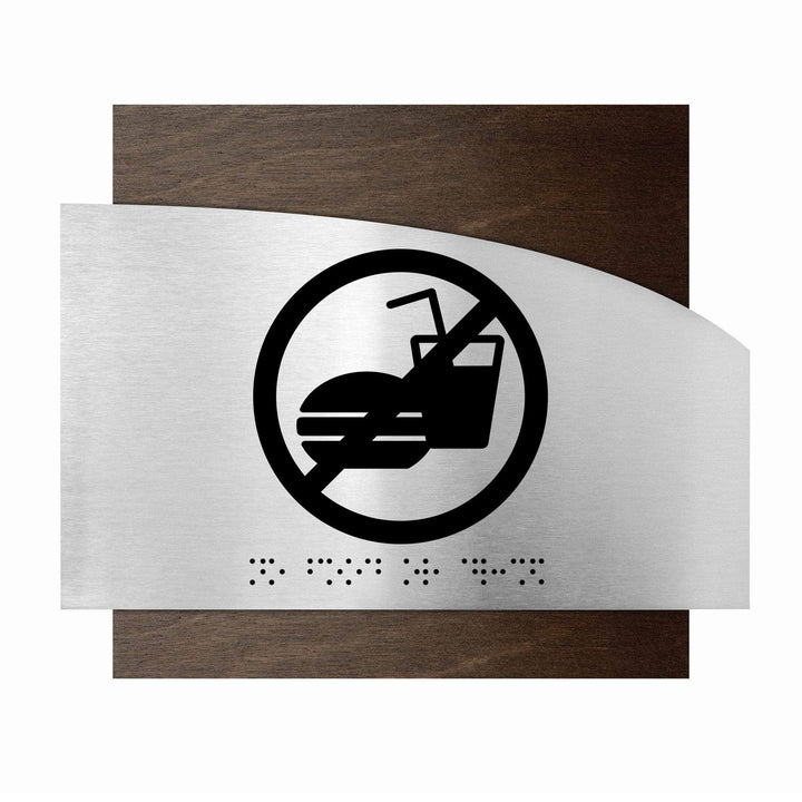Information signs Steel No Food Or Drink Sing - "Wave" Design