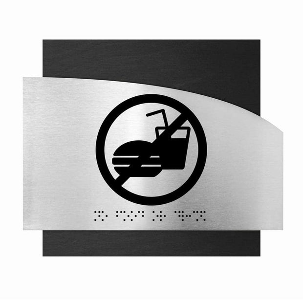 Information signs Steel No Food Or Drink Sing - "Wave" Design