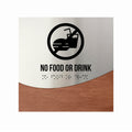 Information signs No Food Or Drink Sign: Stainless Steel & Wood Sign with Inscription  — "Jure" Design - Photo #1