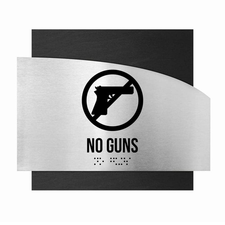 Door Signs No Guns Sings - Wood Sign - "Wave" Design