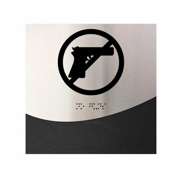 Information signs No Guns Signs - Wood & Steel "Sign - Jure" Design