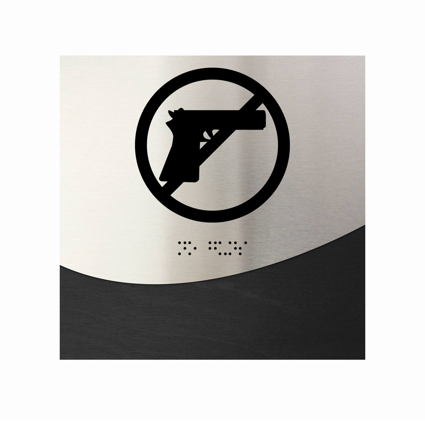 Information Signs - No Guns Sign Wood & Steel "Jure" Design