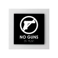 Door Signs No Guns Signs: Acrylic Glass Door Plate with Inscription — "Simple" Design - Photo #2