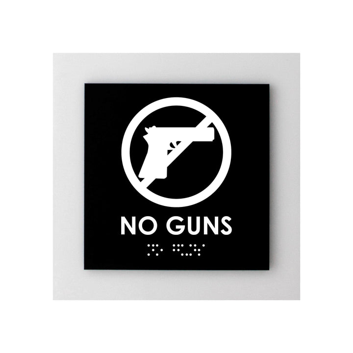 Door Signs No Guns Signs: Acrylic Glass Door Plate with Inscription — "Simple" Design