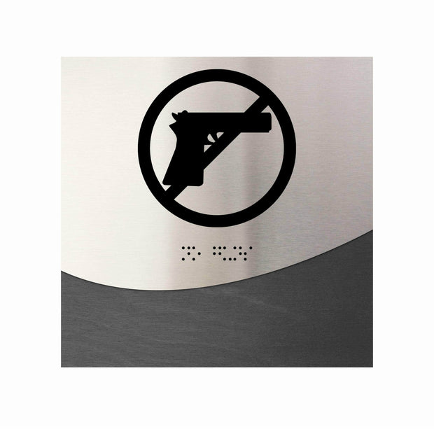 Information signs No Guns Signs - Wood & Steel "Sign - Jure" Design